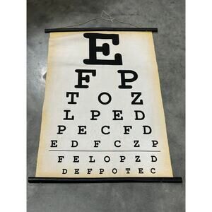 Eye Chart Scroll, Decorative Canvas and Wood, 36x26", Wall Hanging, Snellen cha